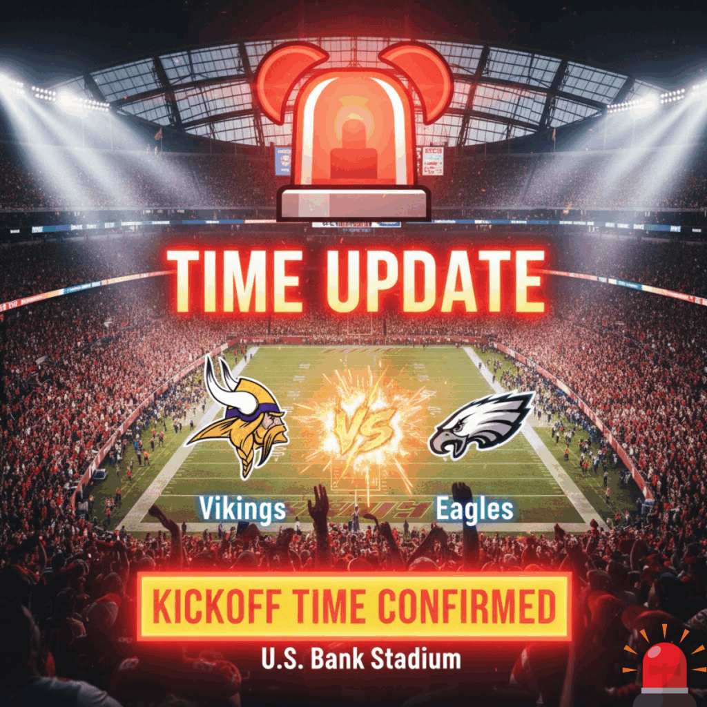 TIME UPDATE Vikings Vs Eagles At U S Bank Stadium Kickoff Time Avttop 2 9 1024x1024